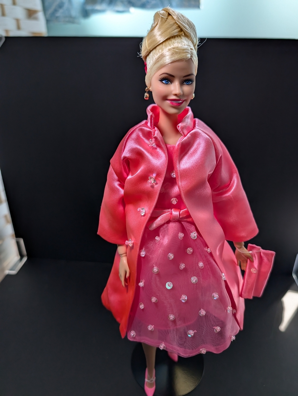 Barbie The Movie Margot Kidder Restyled Pink Givenchy Cocktail Dress/Coat - Picture 9 of 16